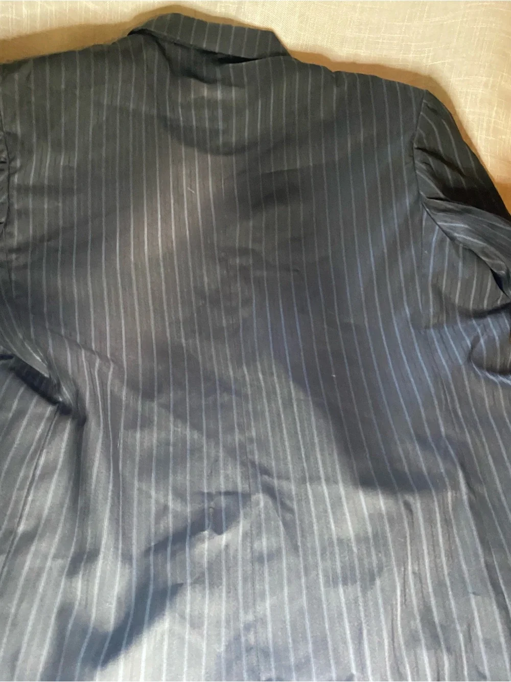 Classic Black Pinstripe Single-Breasted Suit Jacket